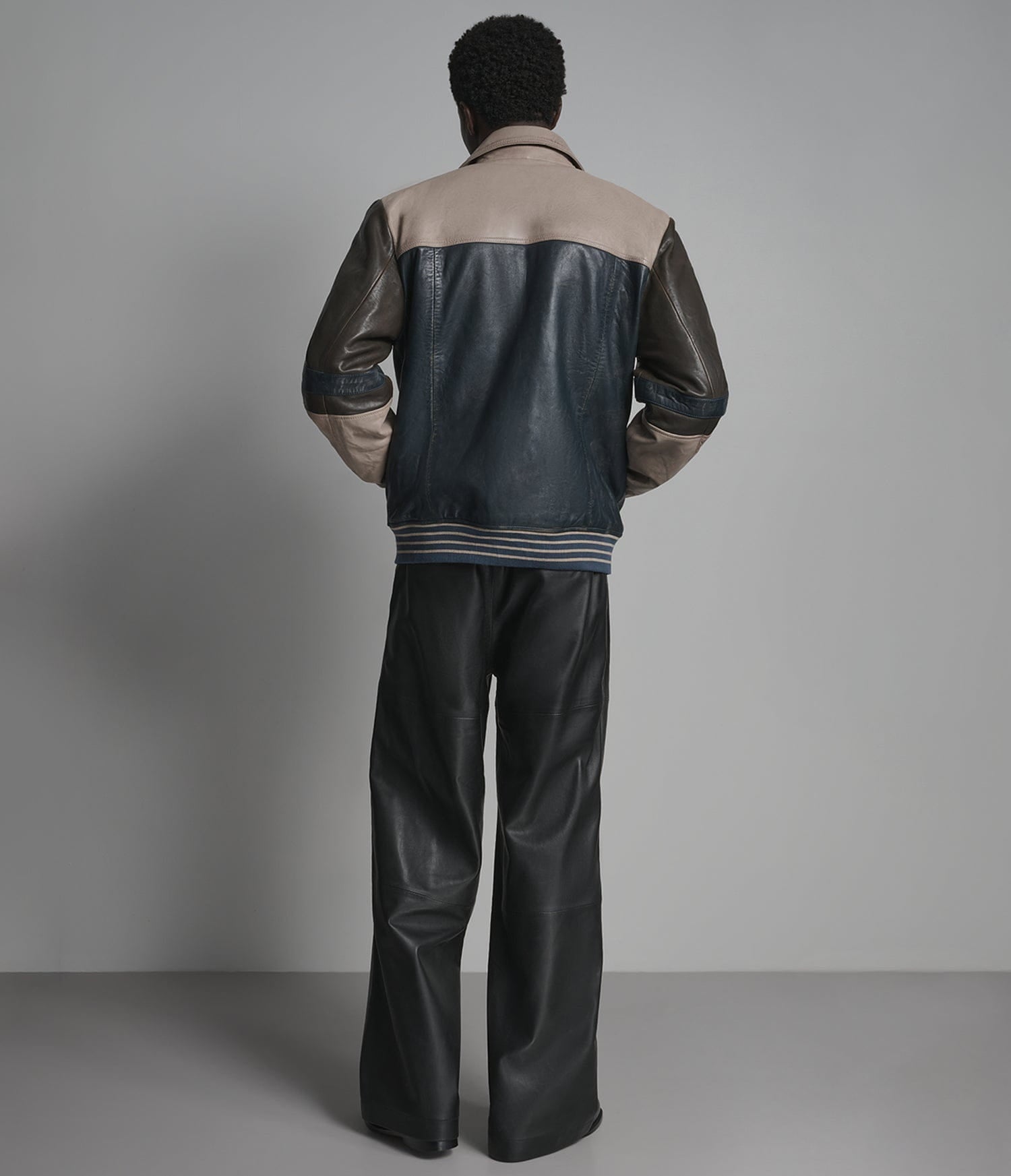 Men's Multi Color Bomber Leather Jacket - Arcane Fox