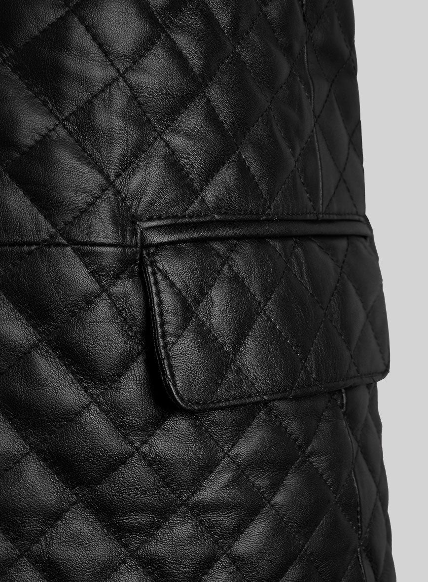 Men's Black Quilted Leather Blazer