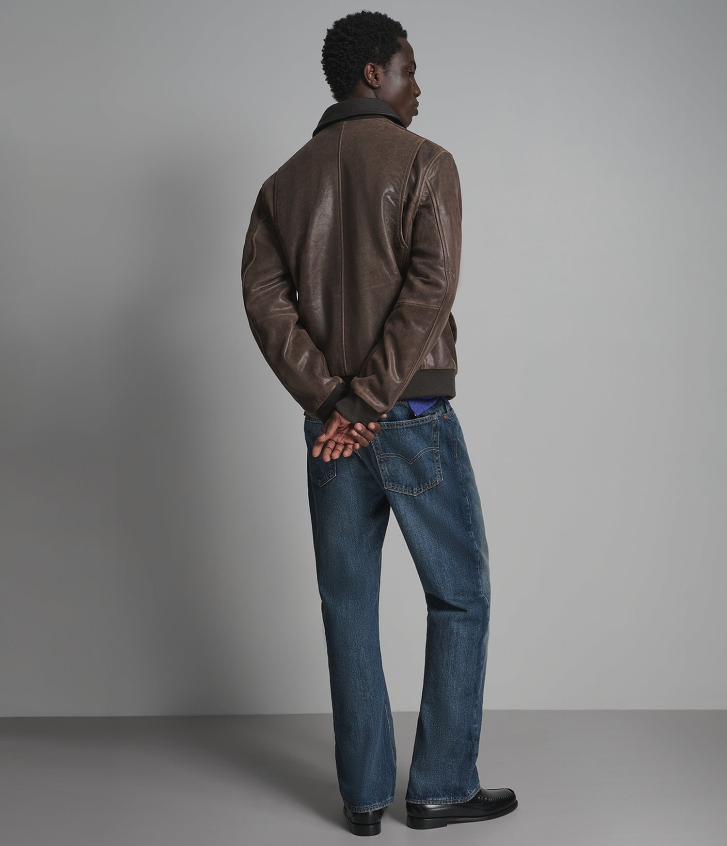 Men's Brown Bomber Leather Jacket