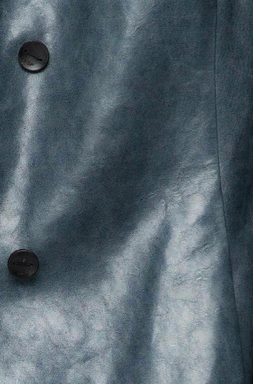Women's Trench Leather Coat In Gray