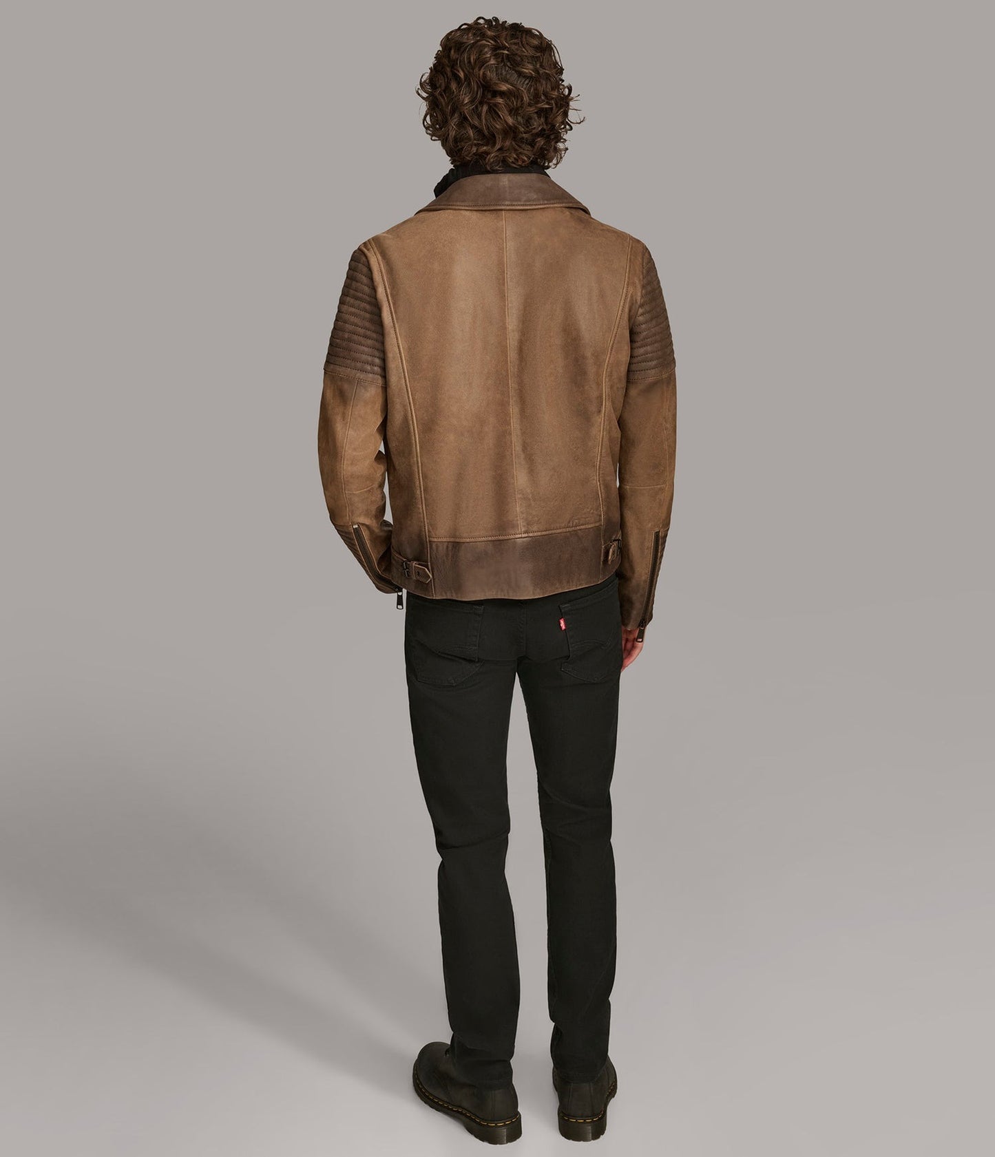 Men's Brown Cafe Racer Distressed Leather Jacket