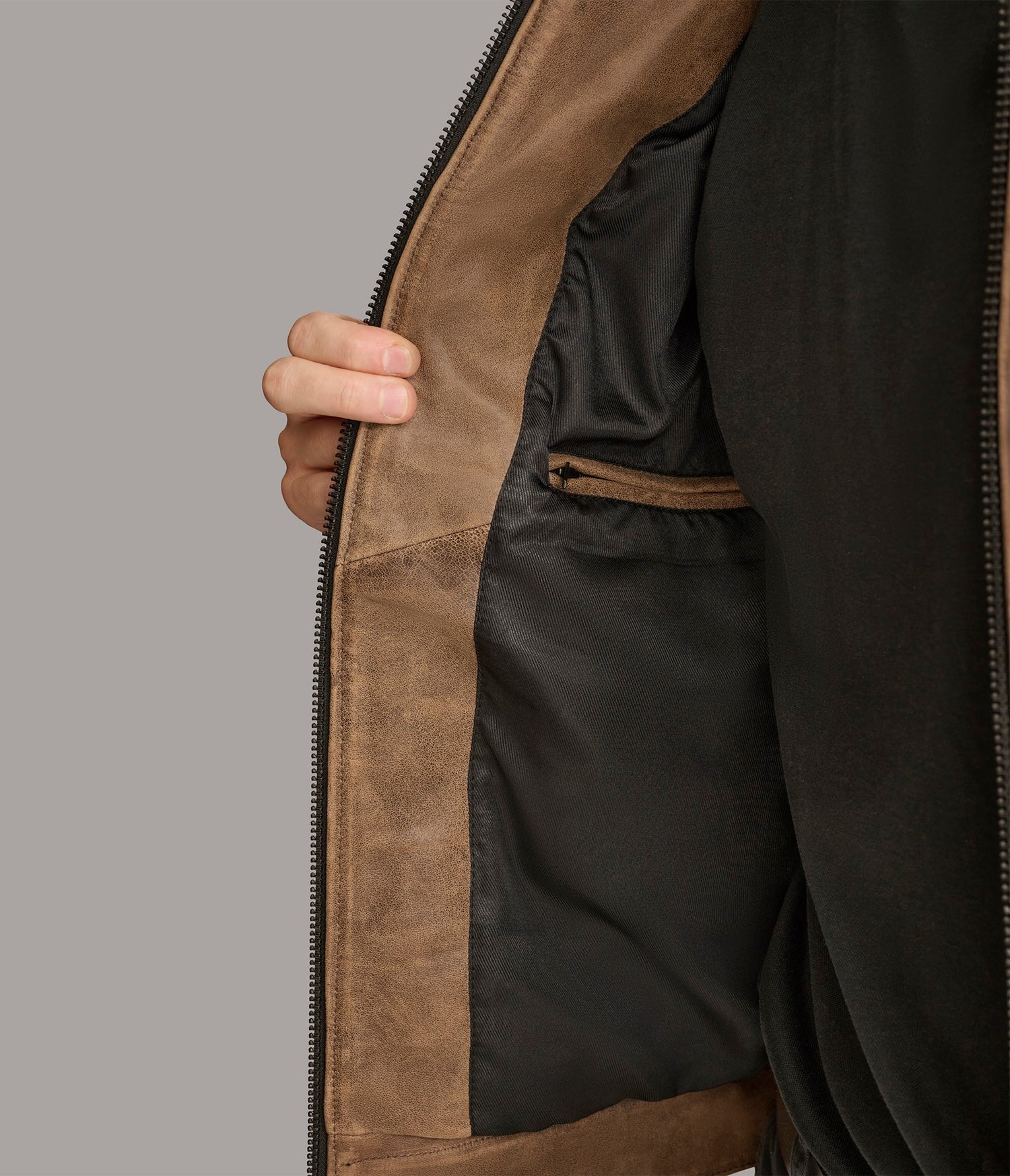 Men's Brown Distressed Motorcycle Leather Jacket