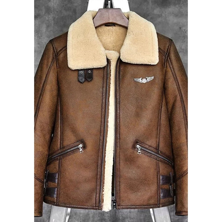 Men's Brown Sheepskin Fur Leather Jackets