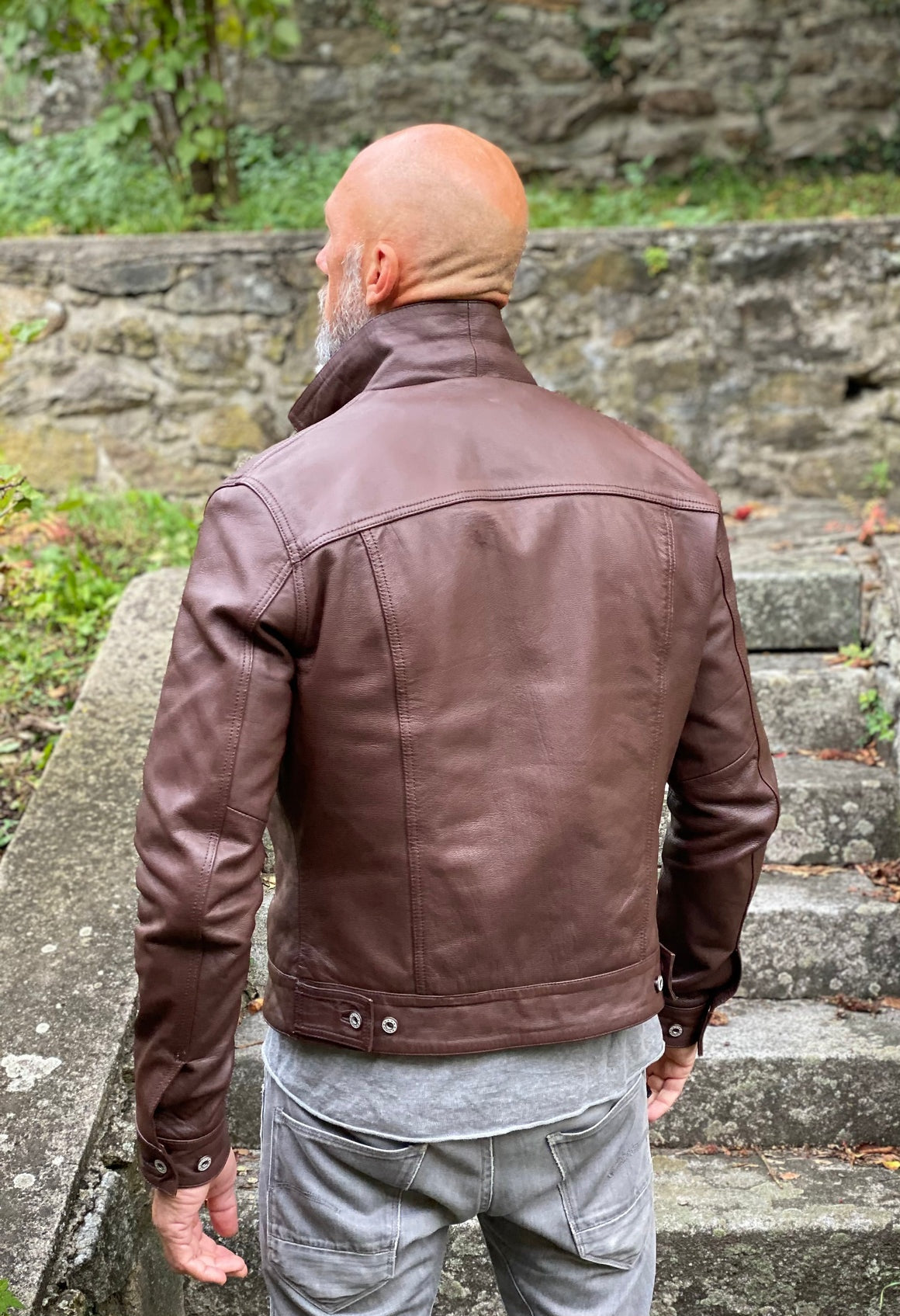 Men's Brown Trucker Leather Jacket