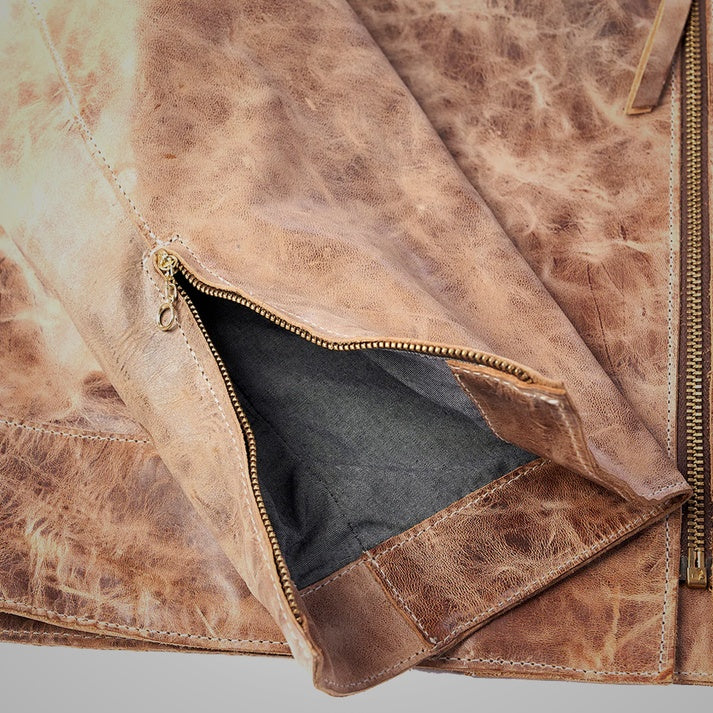 Men's Vintage Brown Distressed Leather Jacket