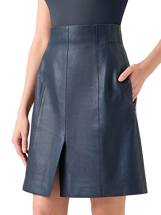 Women's Black Mini Leather Skirt