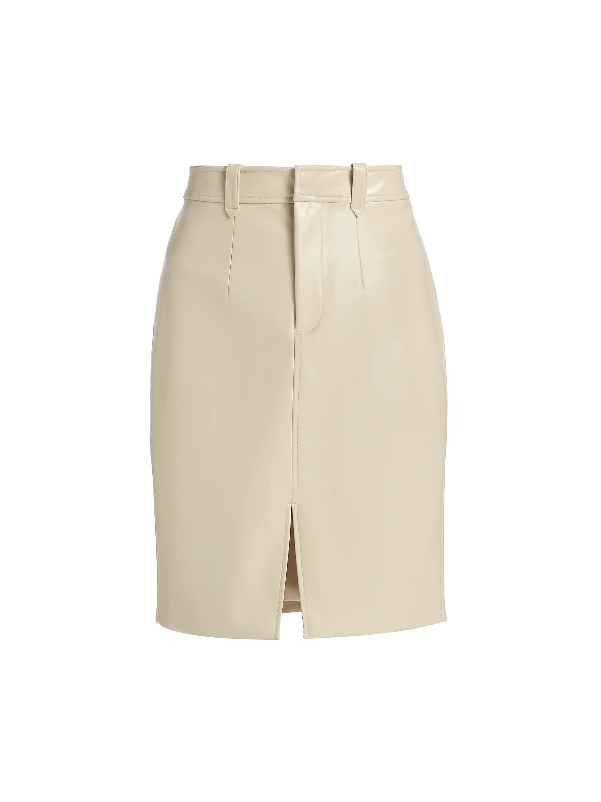 Women's Off White Leather Skirt