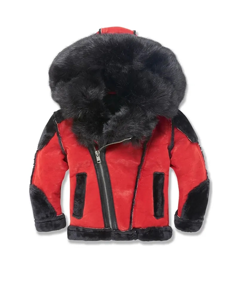Men's Red Shearling B7 Parka Leather Jacket