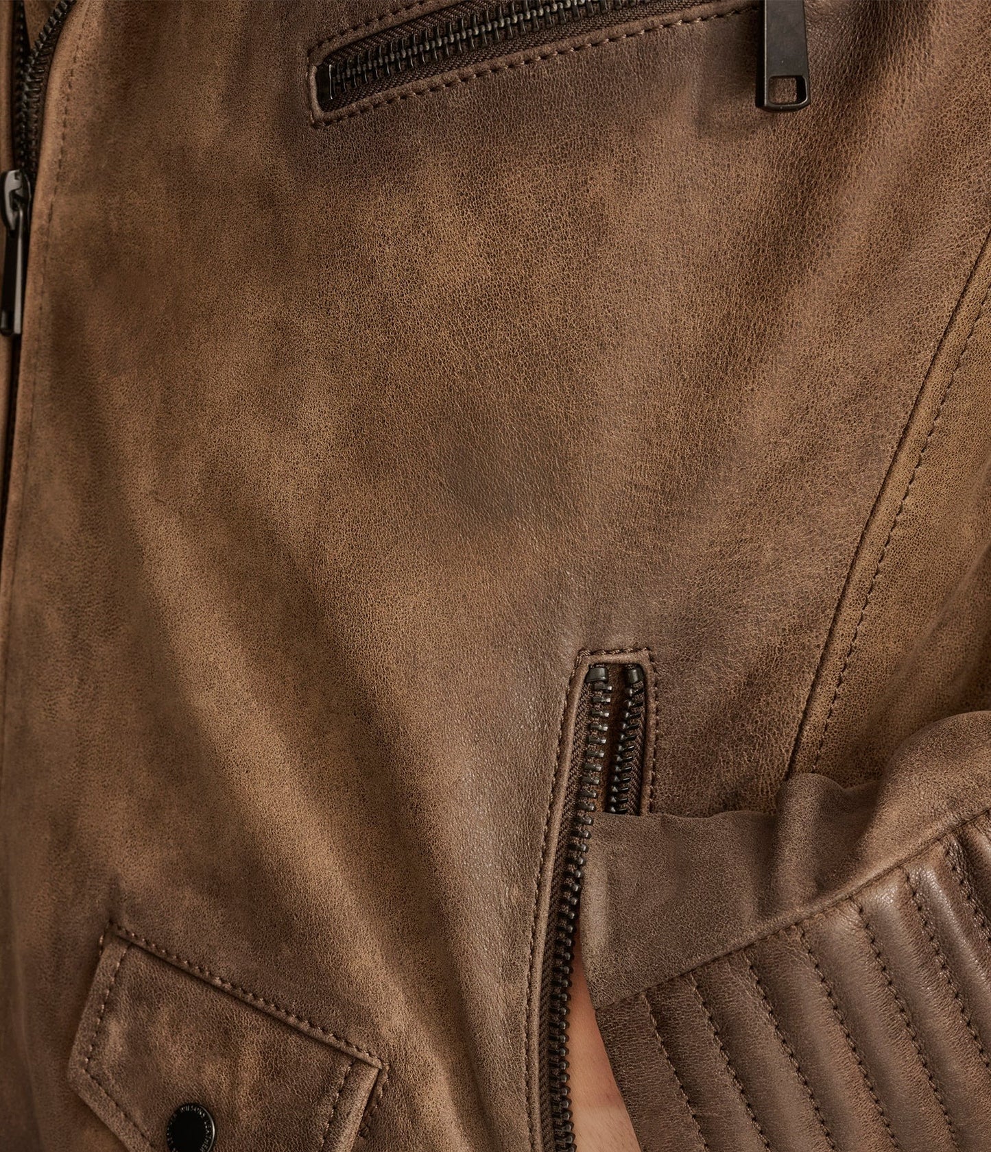 Men's Brown Cafe Racer Distressed Leather Jacket