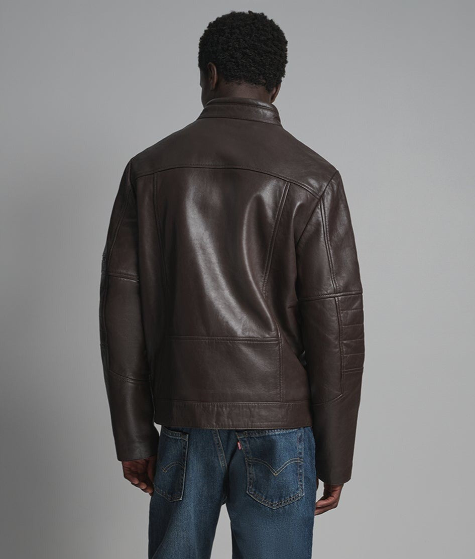 Men's Chocolate Brown Premium Leather Jacket