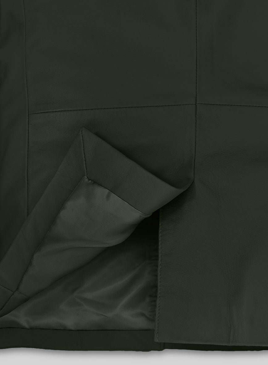 Men's Green Leather Blazer