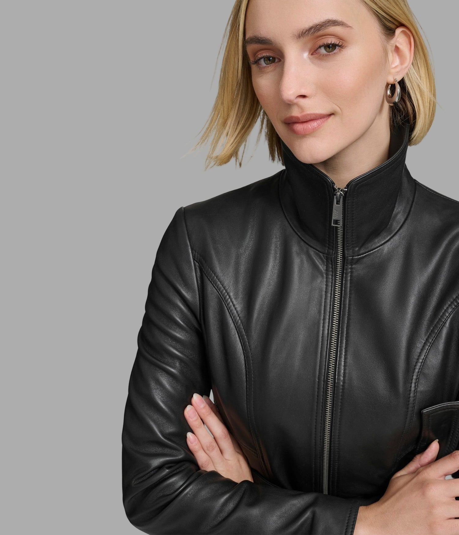 Women's Belted Black Biker Leather Jacket - Arcane Fox