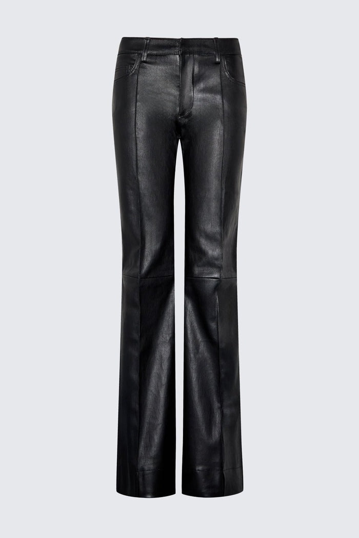 Women's Black Leather Motorcycle Pant