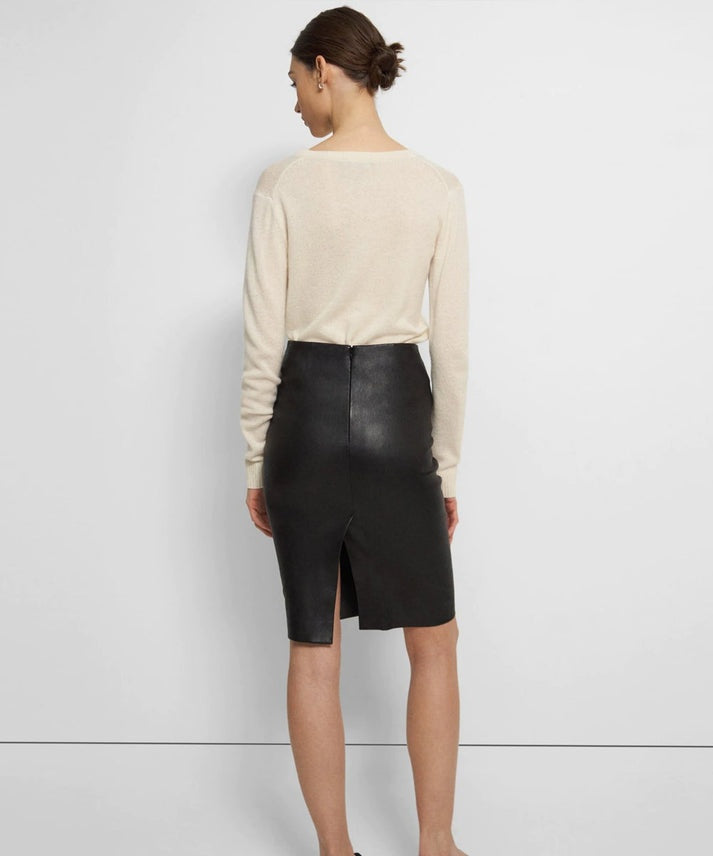 Women's Black Leather Skirt