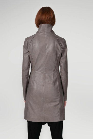 Women's Leather Coats In Gray