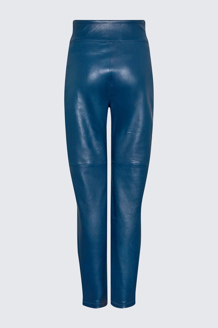 Women's Royal Blue Leather Pant