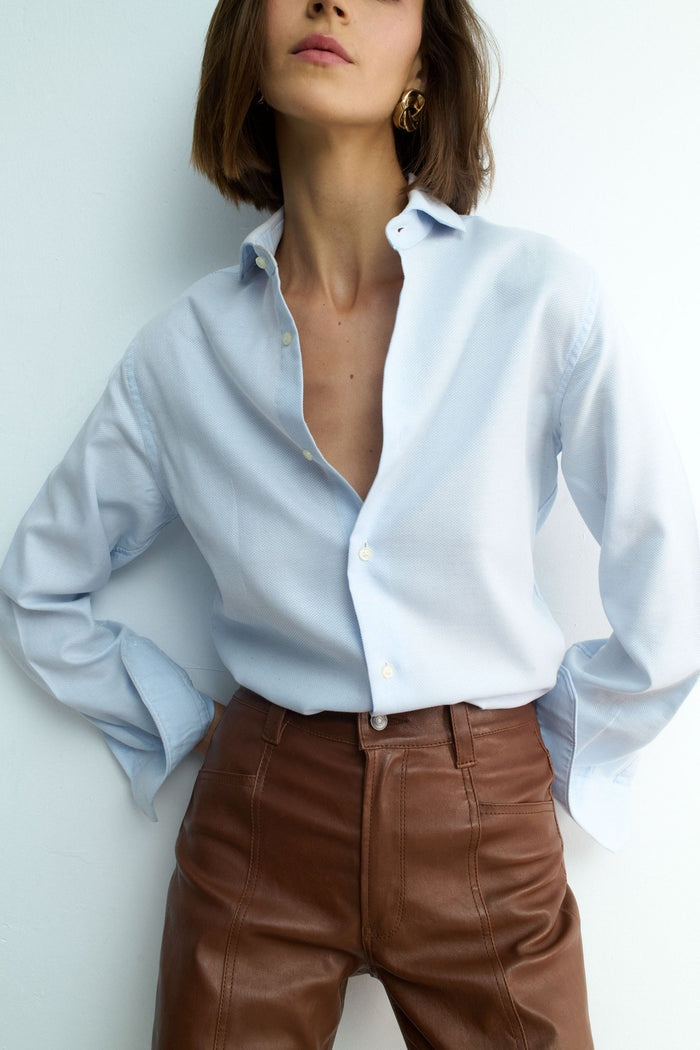 Women's Wide Leg Dark Brown Leather Pant
