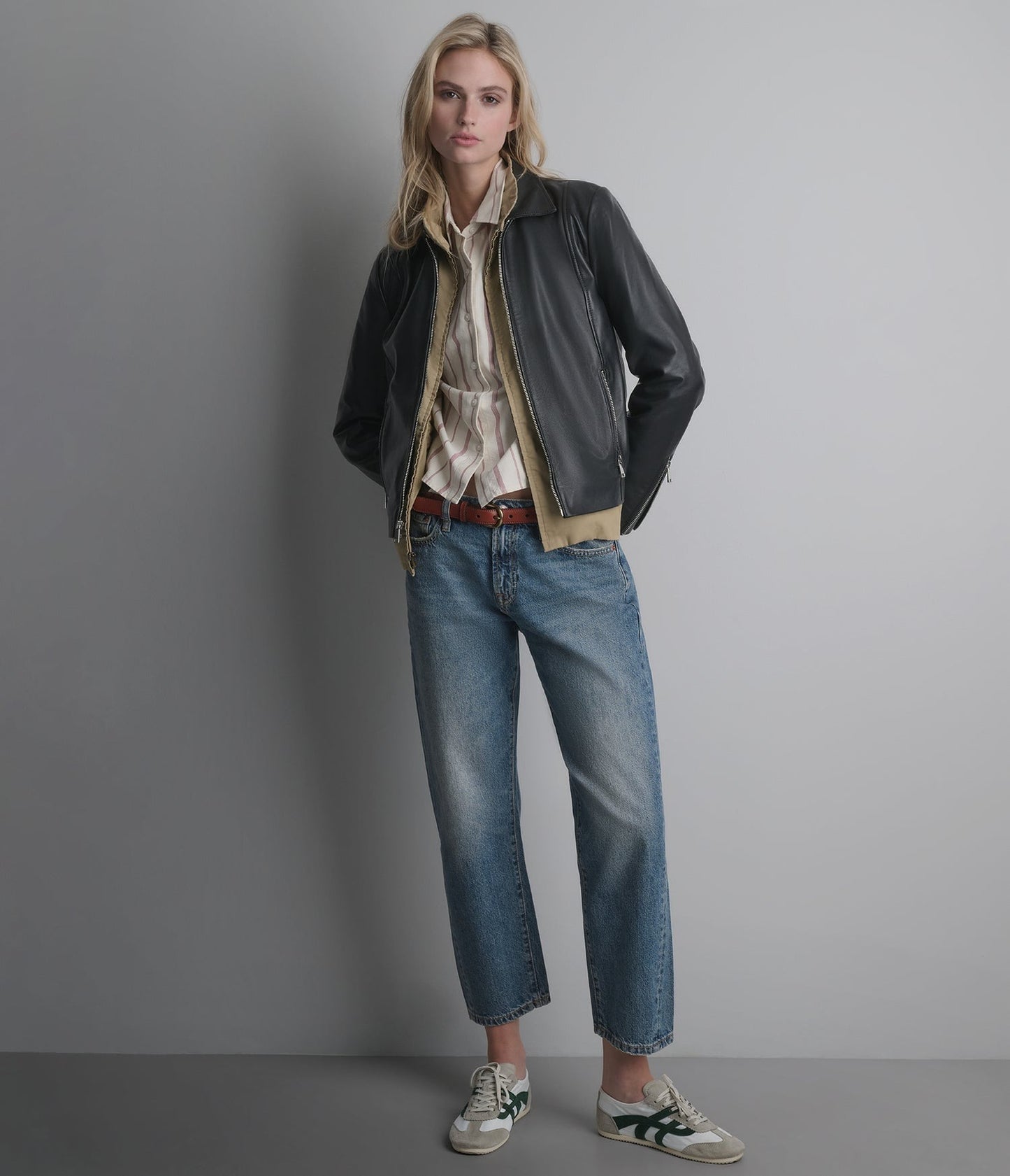 Women's Black Biker Lambskin Leather Jacket - Arcane Fox