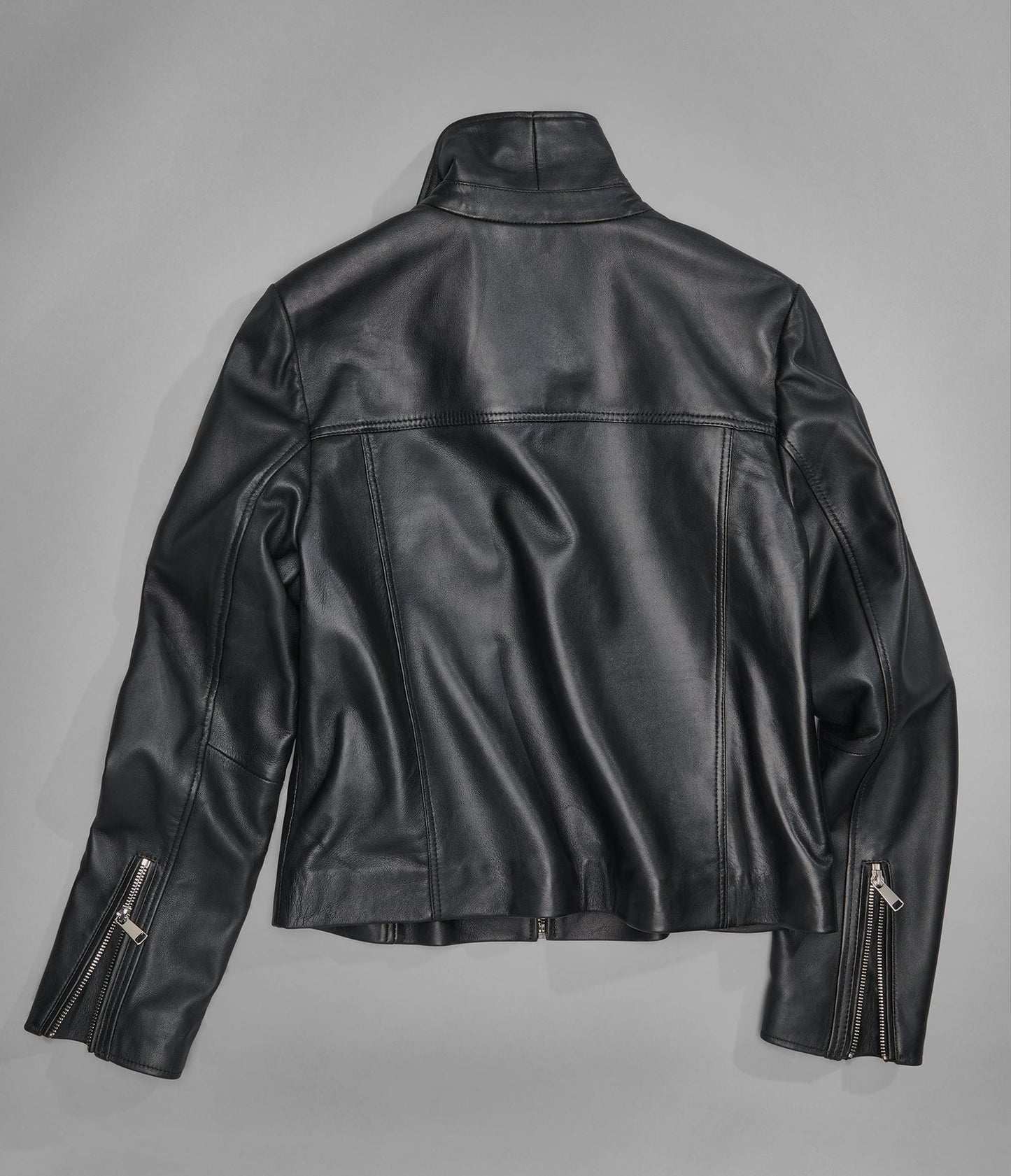 Women's Black Biker Lambskin Leather Jacket - Arcane Fox