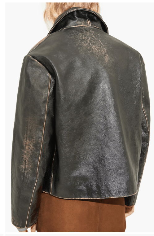 Women's Classic Black Distressed Leather Jacket