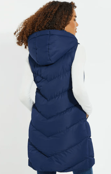 Arcane Fox - Women's Hooded Puffer Sleeveless Coat In Blue