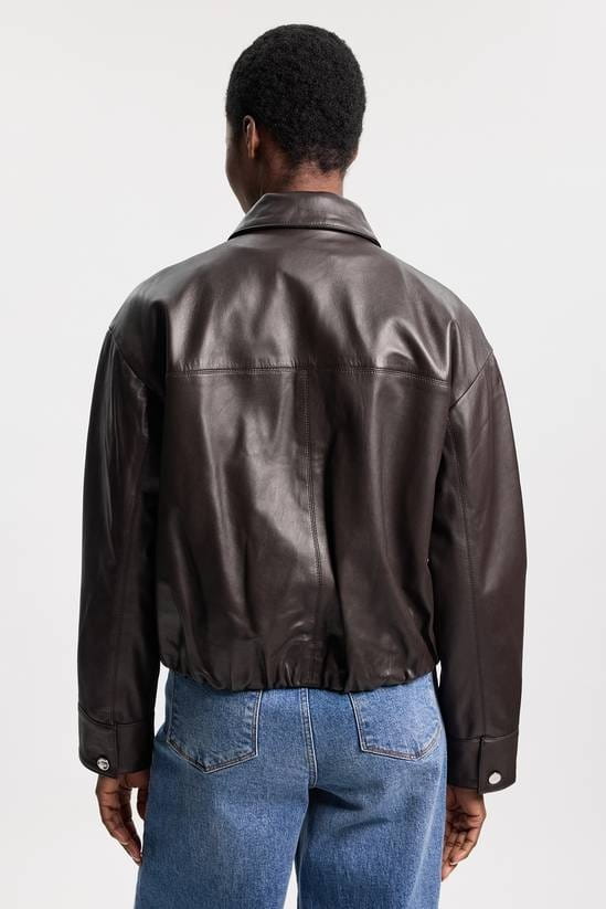 Women's Scuba Chocolate Brown Leather Jacket - Arcane Fox