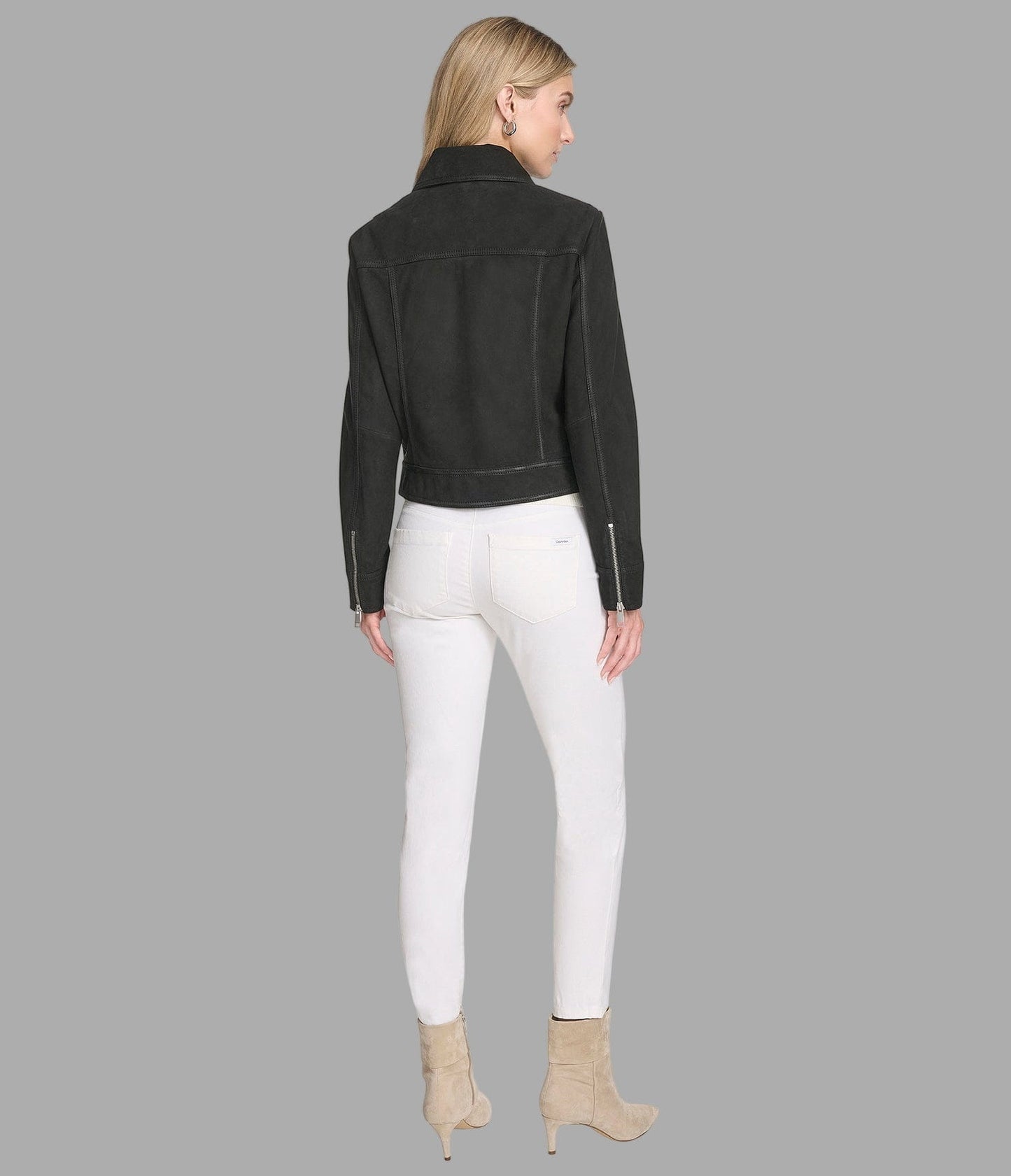 Women's Suede Harrington Leather Jacket In Black - Arcane Fox