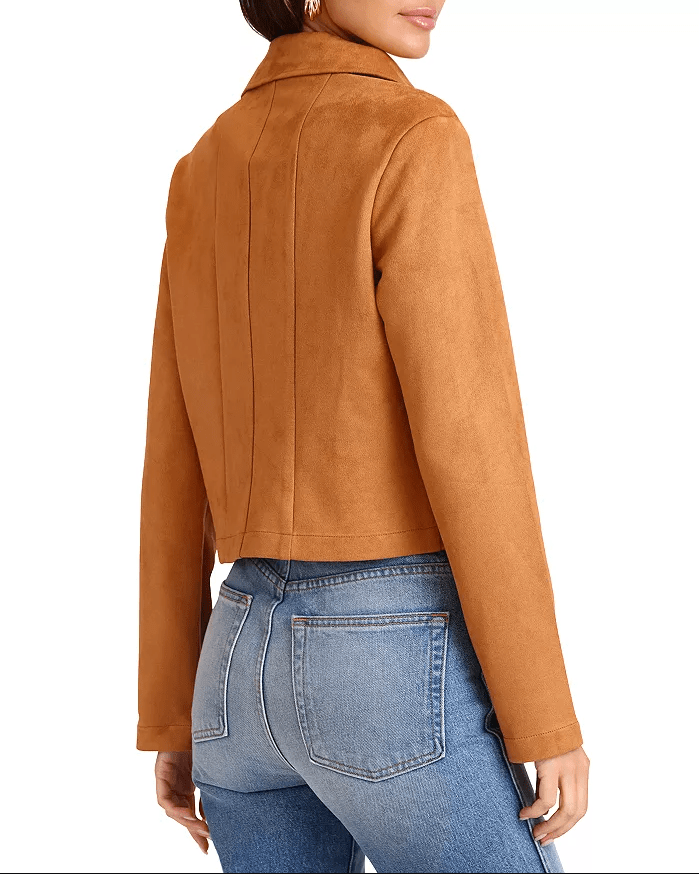Women's Suede Harrington Leather Jacket In Brown