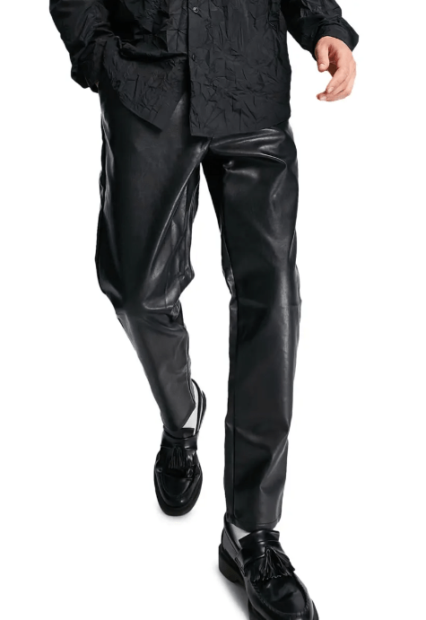 Men's Leather Pant In Black