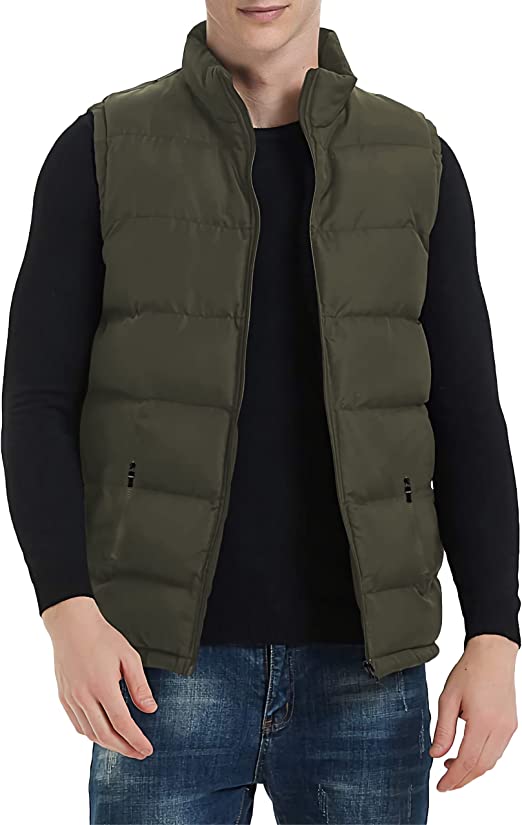 Men's Puffer Vest In Khaki