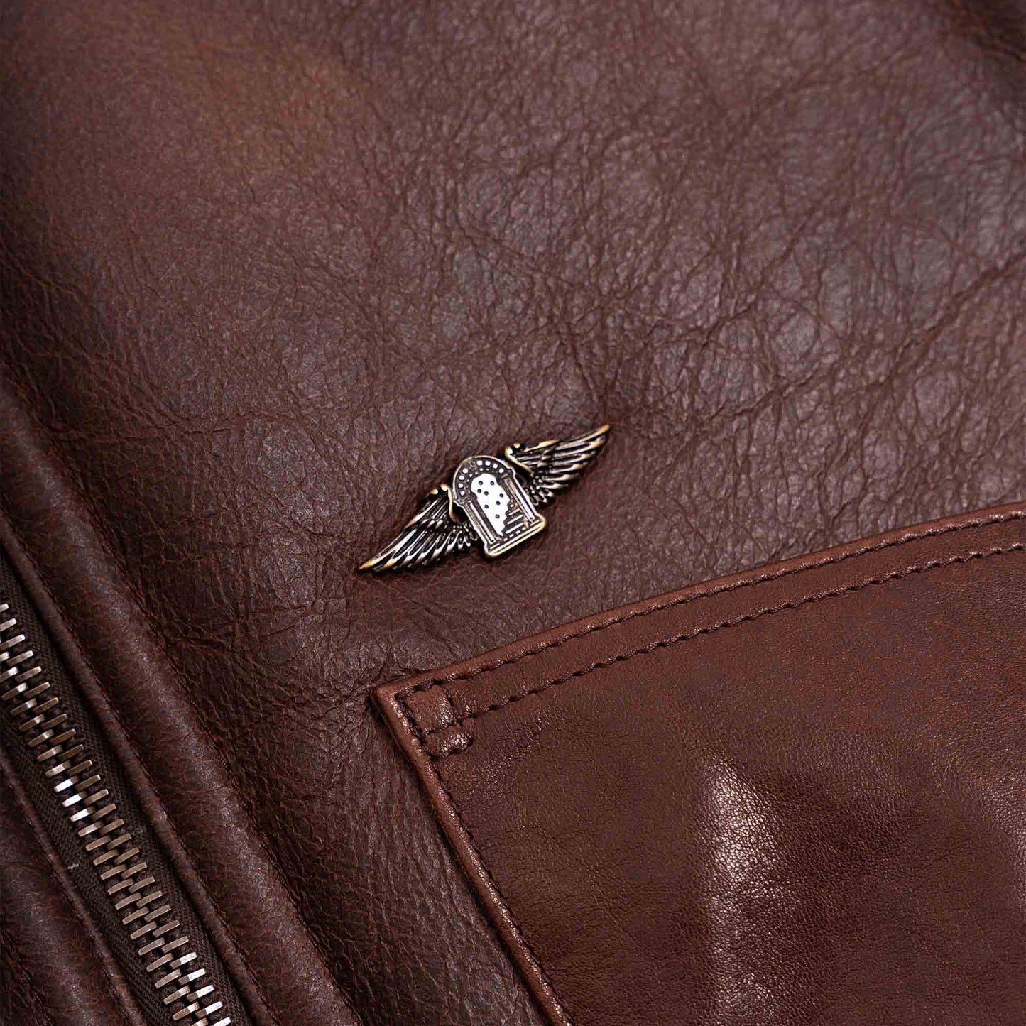 Men's Shearling Leather Vest In Chocolate Brown With Crackle TextureMen's Shearling Leather Vest In Chocolate Brown With Crackle Texture
