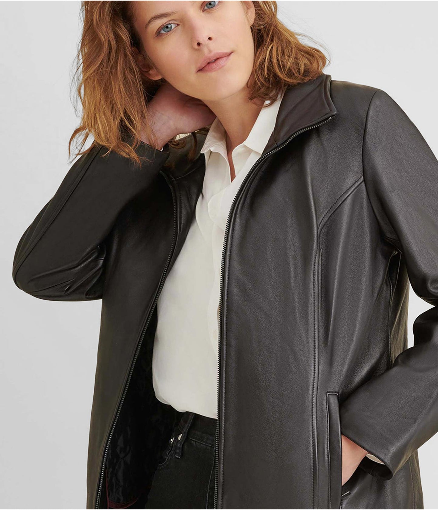 Women's Leather Jacket In Black