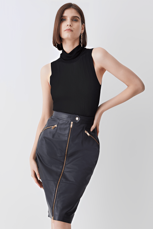 Women's Leather Pencil Skirt | Buy Custom Skirt - Arcane Fox Women's Leather Pencil Skirt | Buy Custom Skirt - Arcane Fox