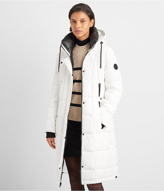 Women's Puffer Trench Coat In White