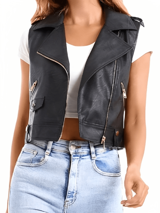 Motorcycle Gear Women Hot Leathers Ladies Leather Vest With Fringe