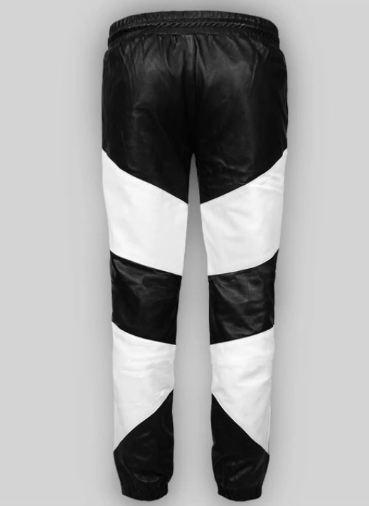 Men's Leather Pant In Black & White