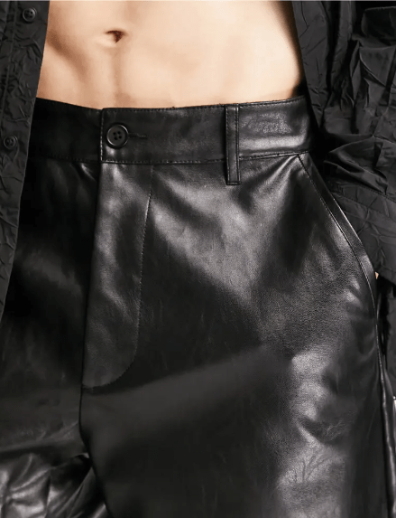 Men's Leather Pant In Black