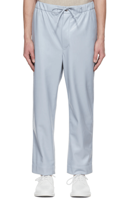 Men's Leather Pant In White