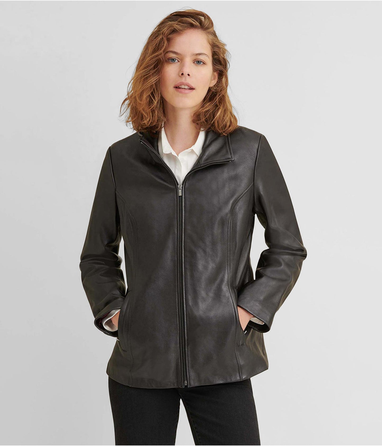 Women's Leather Jacket In Black