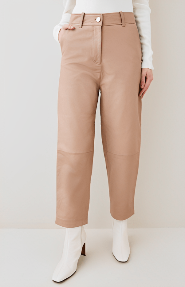 Women's Tan Leather Pant