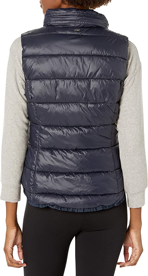 Women's Puffer Vest In Blue With Removable Hood