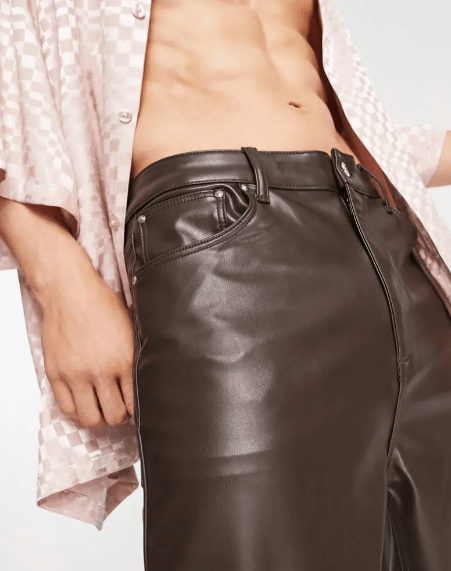 Men's Leather Pant In Dark Brown