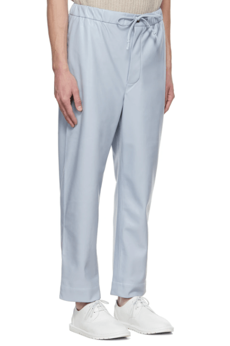 Men's Leather Pant In White