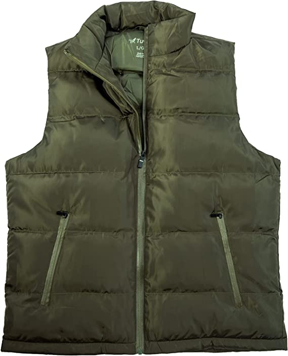 Men's Puffer Vest In Khaki