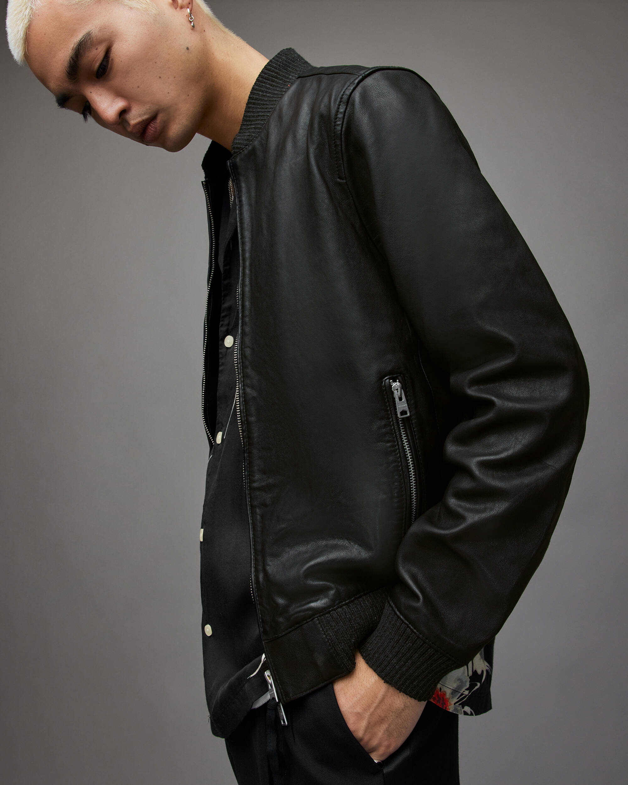 Men s Classic Leather Bomber Jacket In Black Arcane Fox men-s-classic-leather-bomber-jacket-in-black-arcane-fox