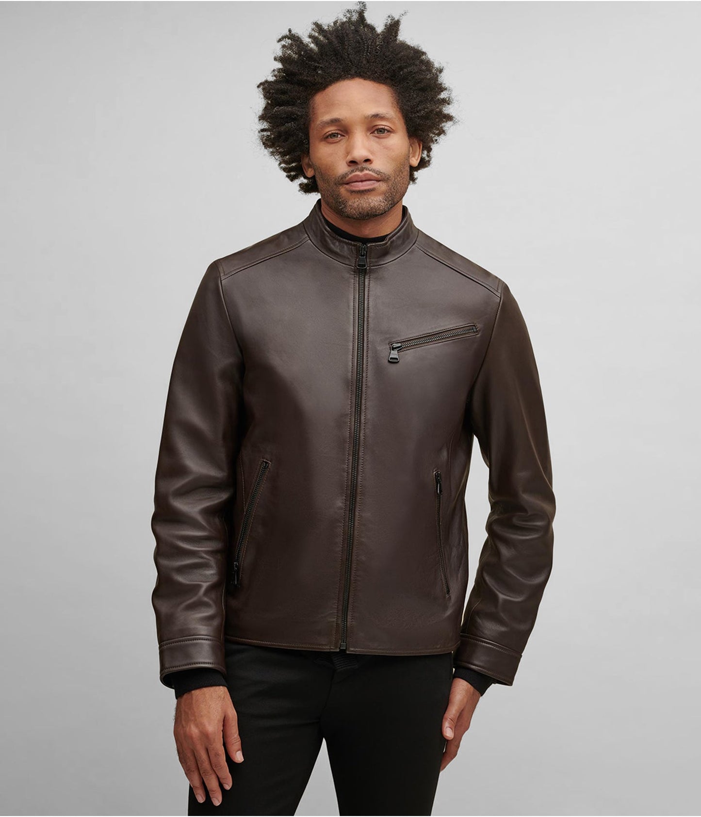 Men's Dark Brown Leather Jacket