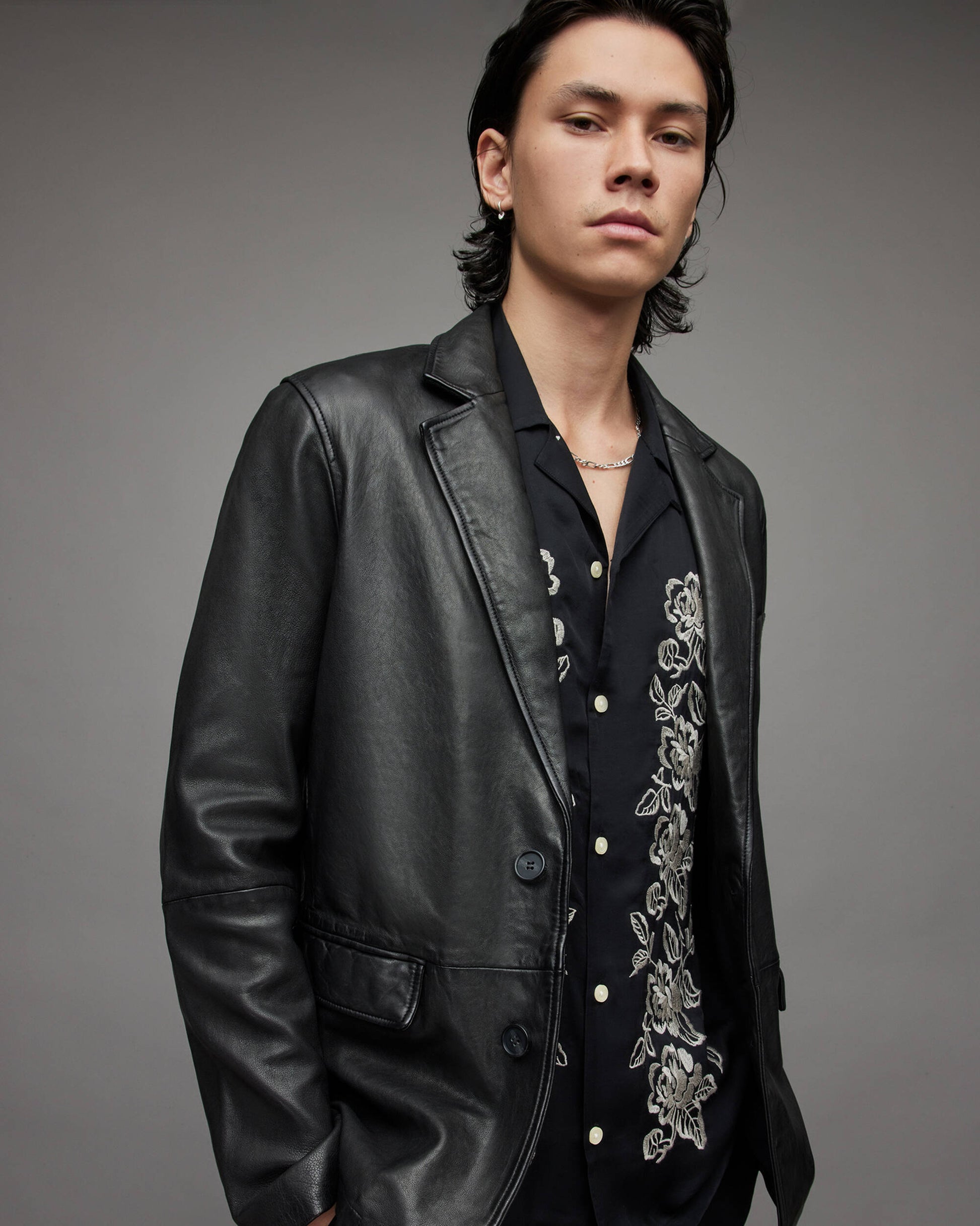 Men's Leather Blazer In Black | Classic Design Men's Leather Blazer In Black | Classic Design