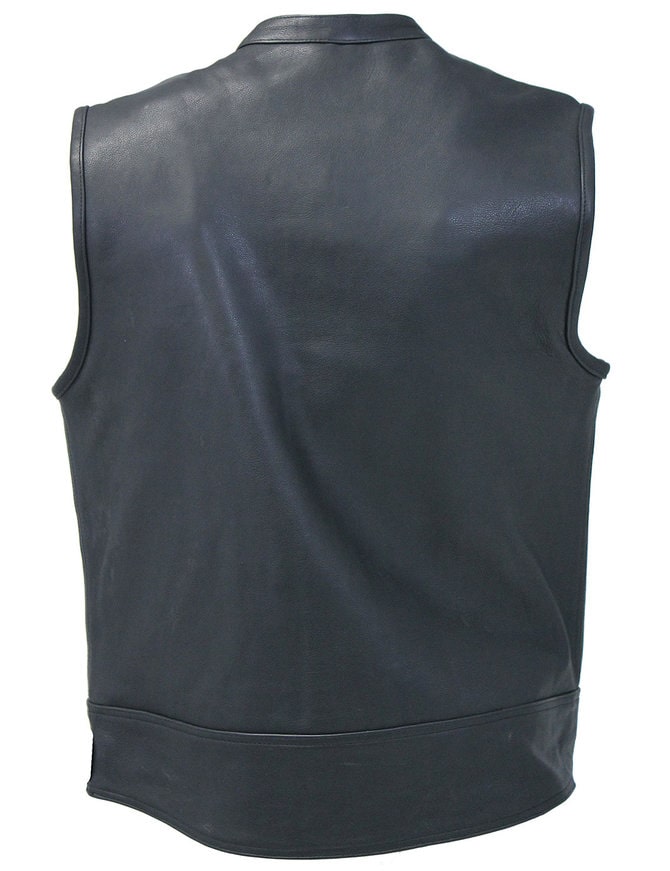 Men's Leather Vest In Black