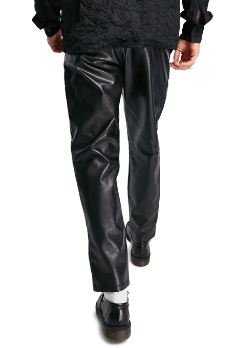 Men's Leather Pant In Black