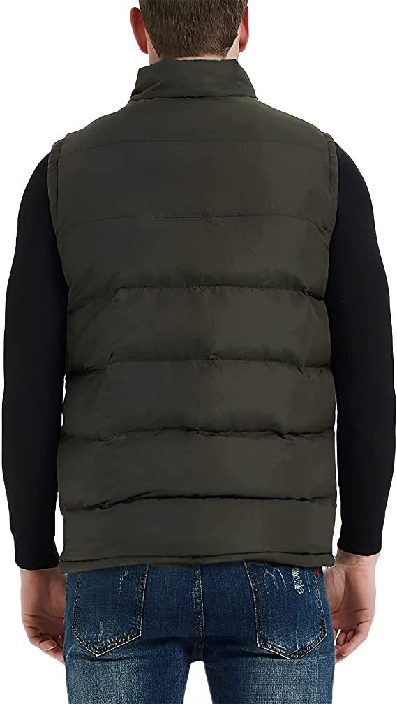 Men's Puffer Vest In Khaki